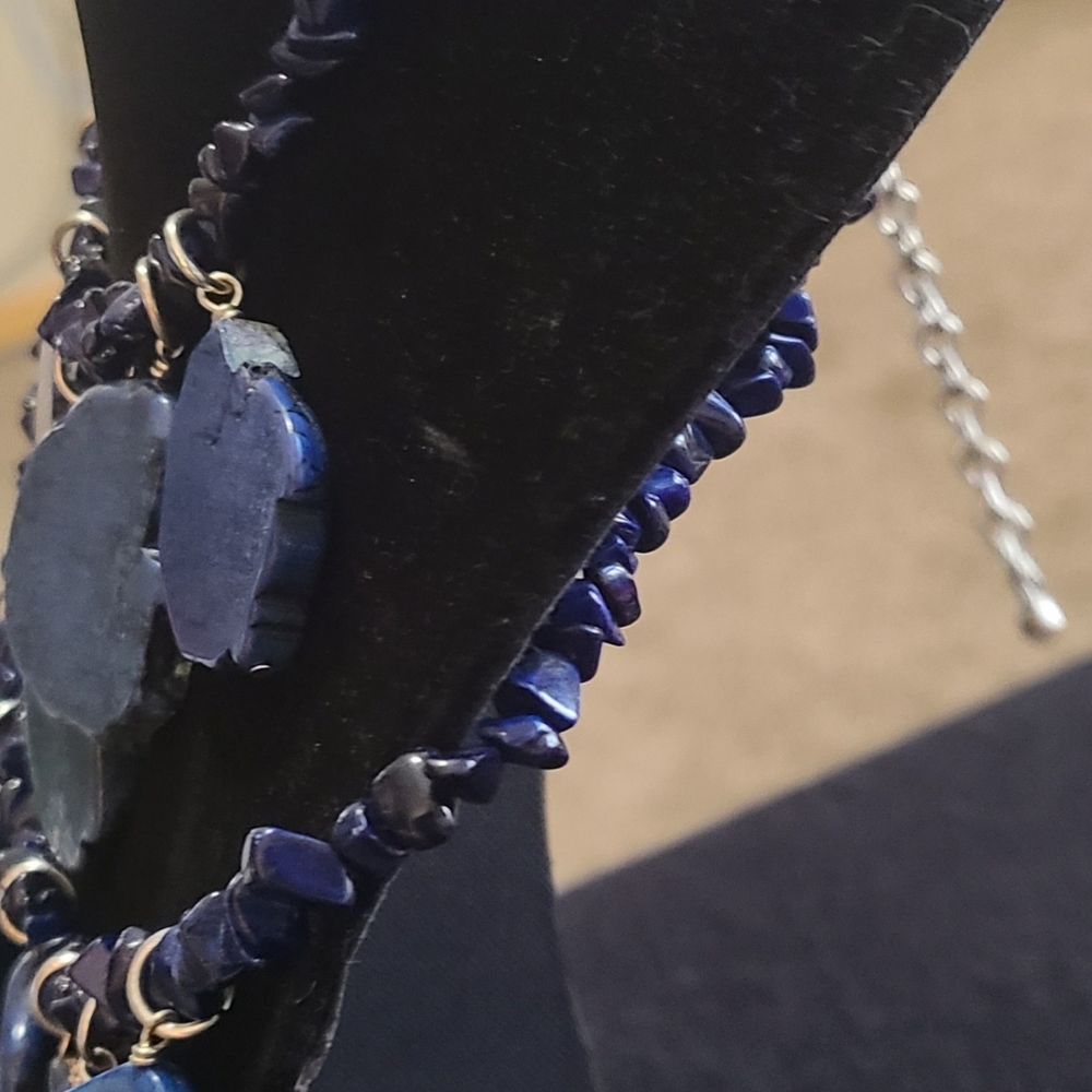 Chico's Blue Stone double bib necklace